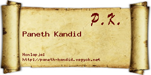 Paneth Kandid névjegykártya
